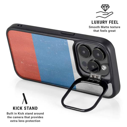 Russian Flag Distressed iPhone 14 Pro Kickstand Case